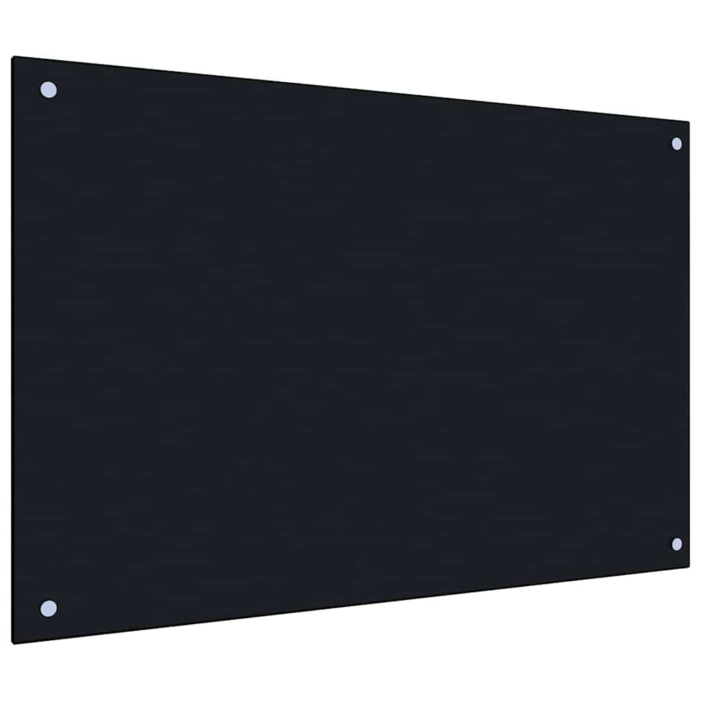 Vidaxl keuken spatscherm 2 pcs zwart 90 x 50 cm gehard glas
