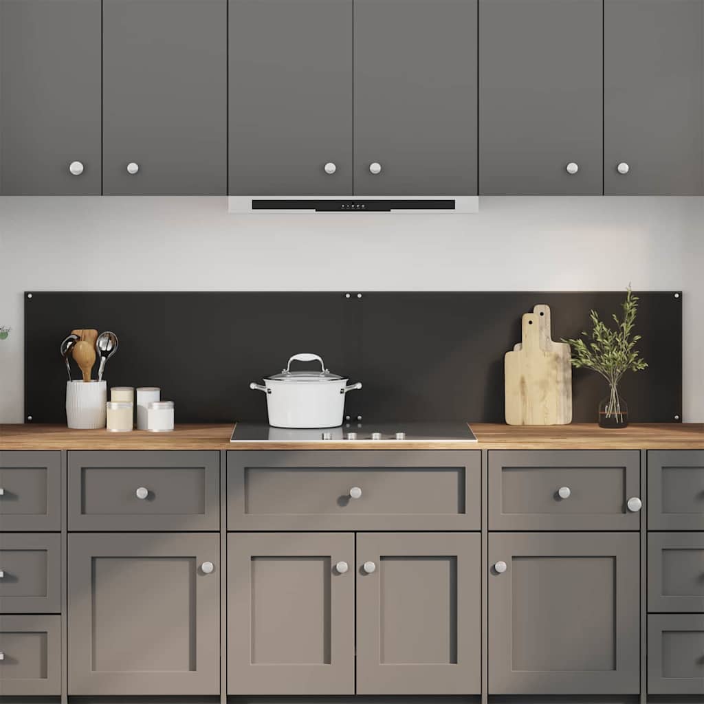 Vidaxl keuken spatscherm 2 pcs zwart 100 x 40 cm gehard glas