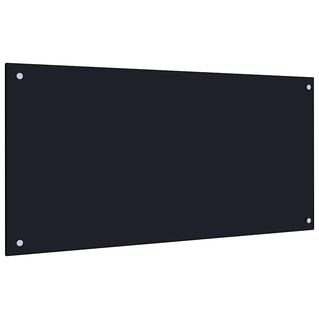 Vidaxl keuken spatscherm 2 pcs zwart 100 x 50 cm gehard glas