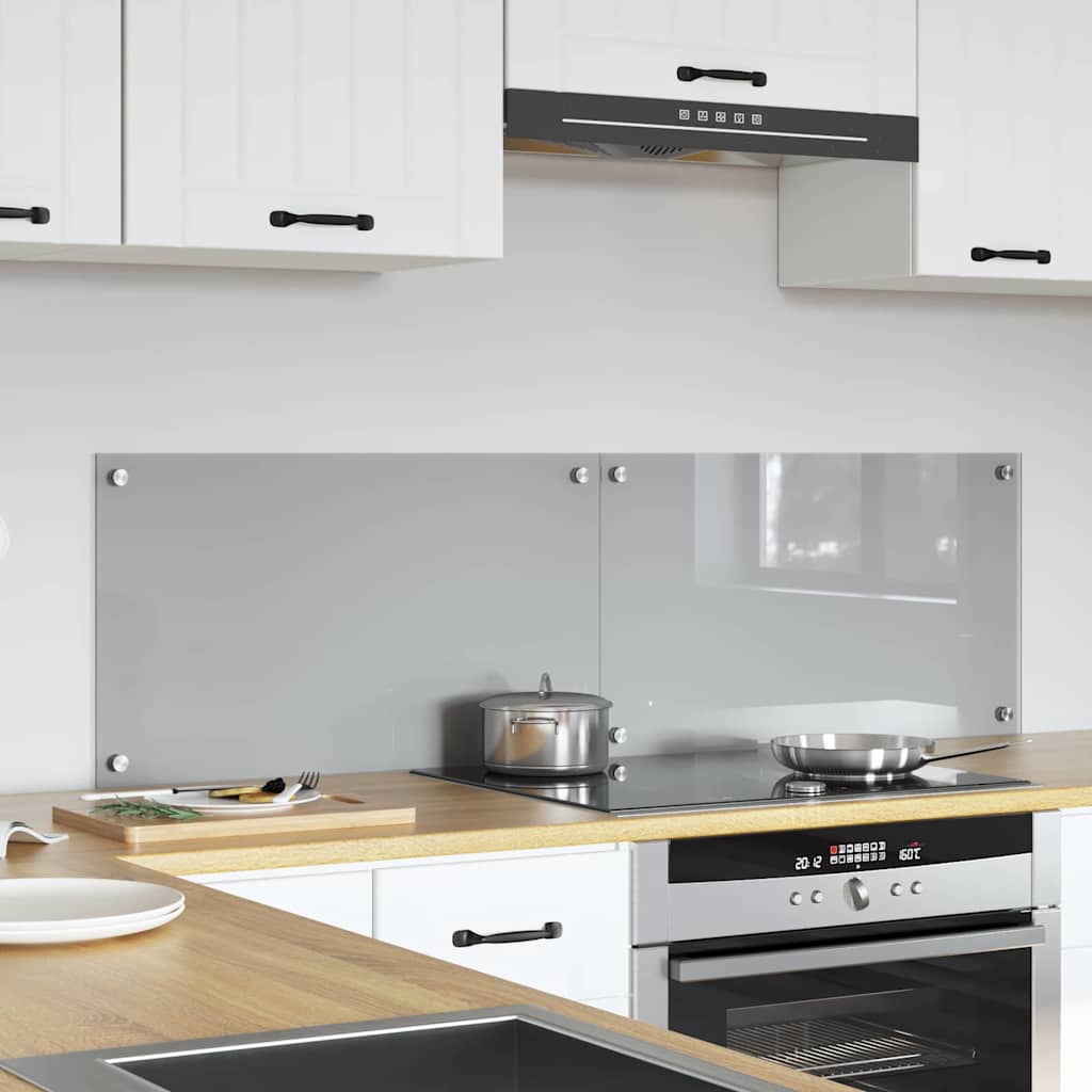 Vidaxl keuken spatscherm 2 pcs lichtgrijs 70 x 40 cm gehard glas
