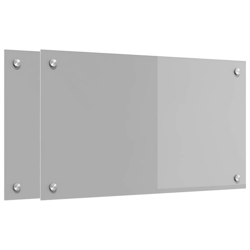 Vidaxl keuken spatscherm 2 pcs lichtgrijs 70 x 40 cm gehard glas