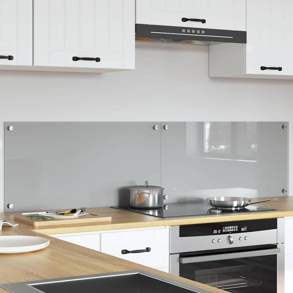 Vidaxl keuken spatscherm 2 pcs lichtgrijs 80 x 40 cm gehard glas