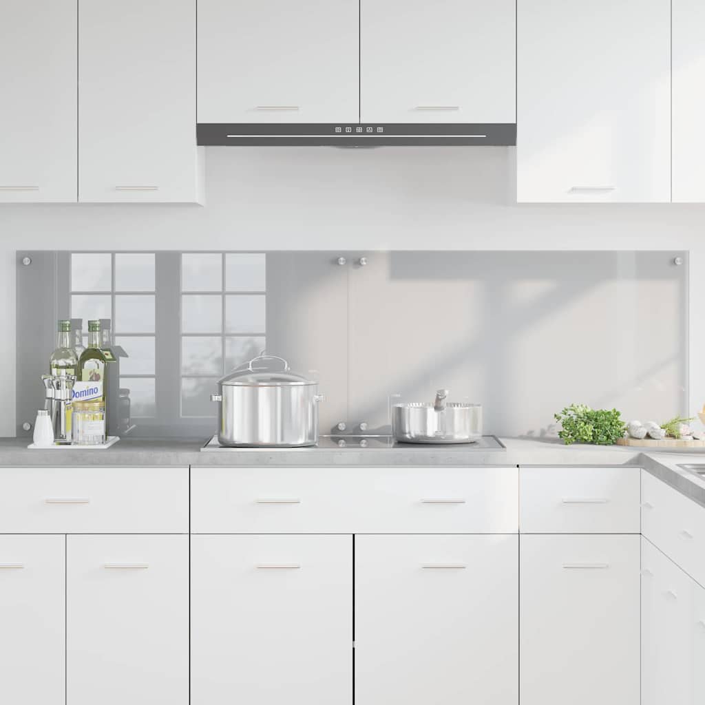 Vidaxl keukenachterwand 2 st lichtgrijs 90 x 50 cm gehard glas