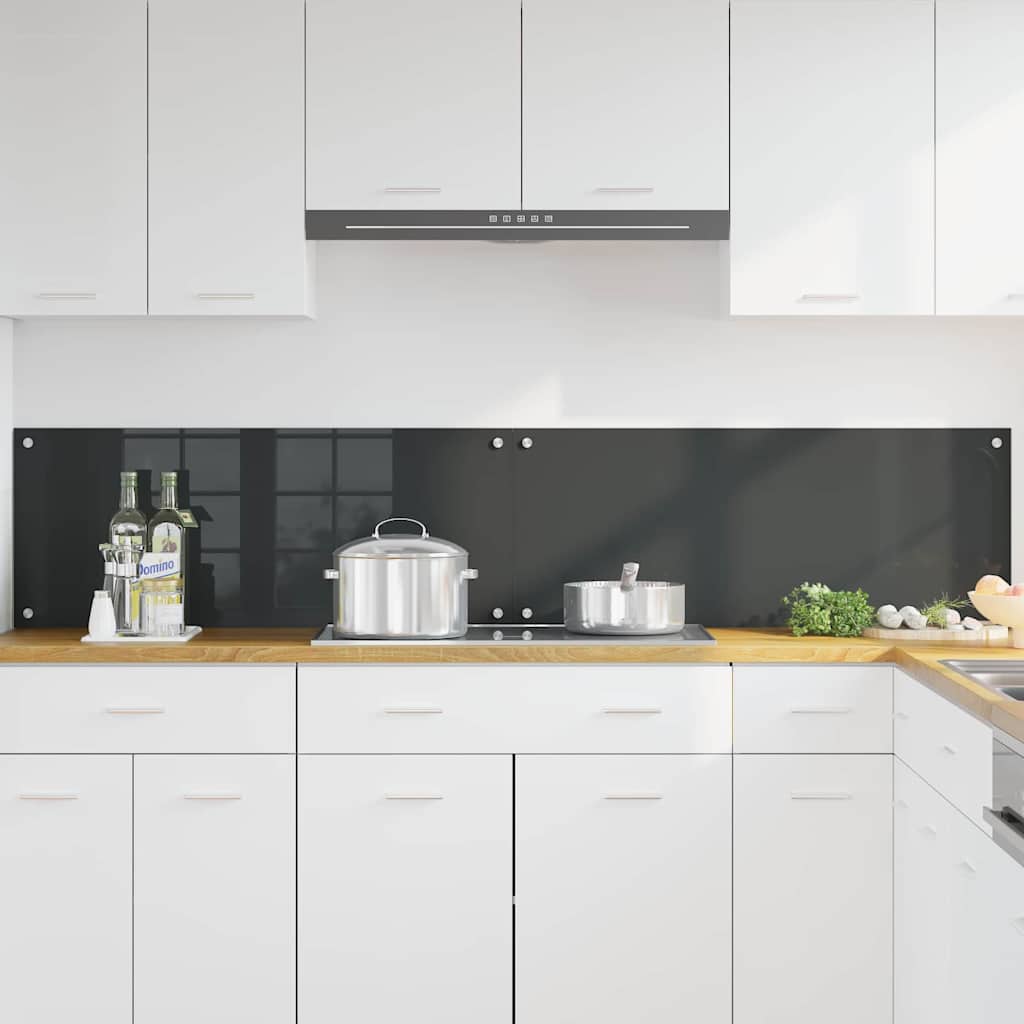 Vidaxl keukenachterwand 2 st donkergrijs 100 x 40 cm gehard glas