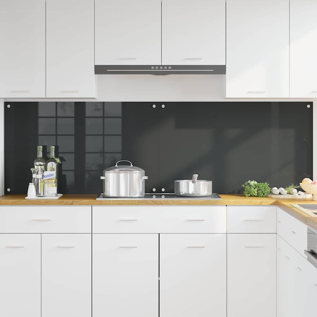 Vidaxl keuken spatscherm 2 pcs donkergrijs 100 x 60 cm gehard glas