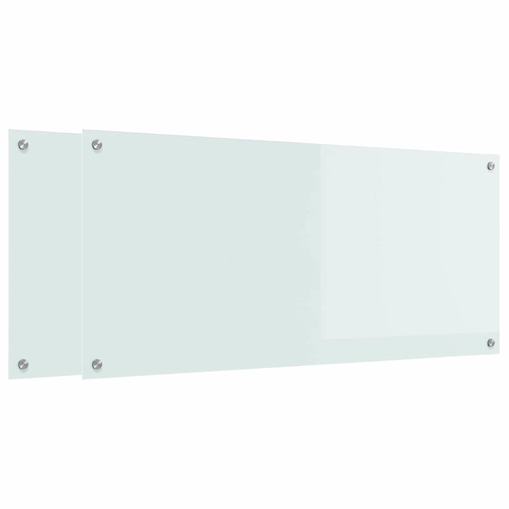 Vidaxl keukenachterwand 2 st wit 110 x 50 cm gehard glas