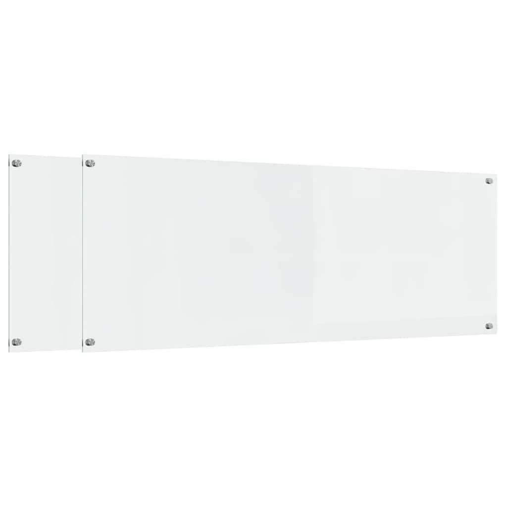 Vidaxl keuken spatscherm 2 pcs doorzichtig 110 x 40 cm gehard glas