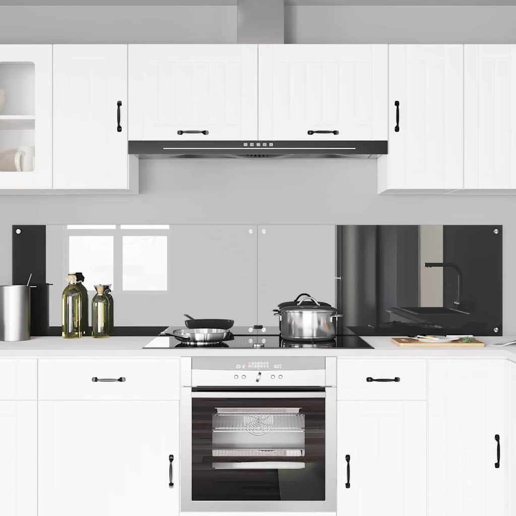Vidaxl keuken spatscherm 2 pcs donkergrijs 110 x 50 cm gehard glas