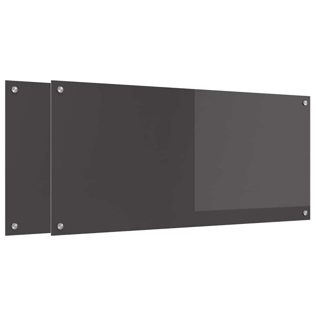Vidaxl keuken spatscherm 2 pcs donkergrijs 110 x 50 cm gehard glas