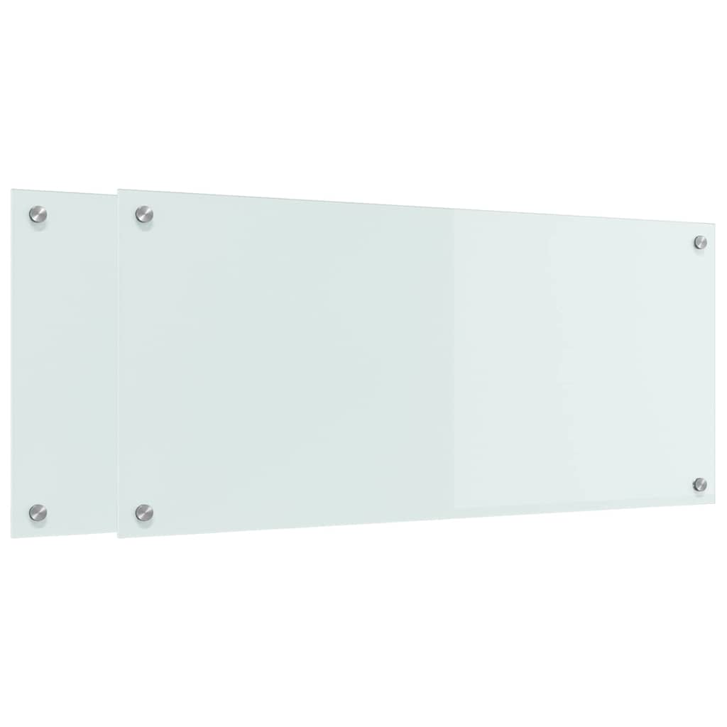 Vidaxl keukenachterwand 2 st wit 90 x 40 cm gehard glas