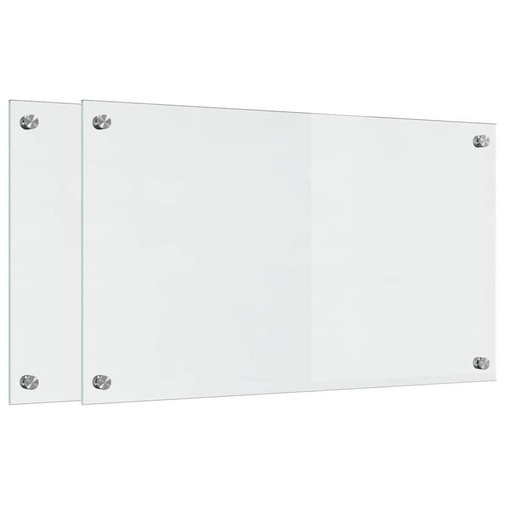 Vidaxl keuken achterwand 2 pcs doorzichtig 70 x 40 cm gehard glas