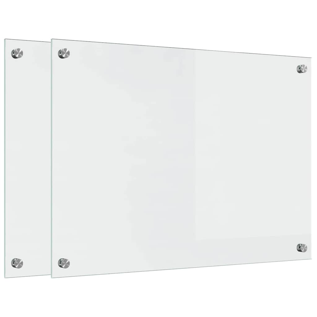 Vidaxl keuken achterwand 2 pcs doorzichtig 70 x 50 cm gehard glas