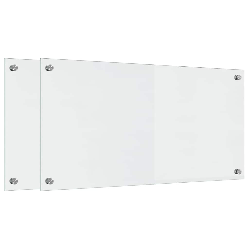 Vidaxl keuken achterwand 2 pcs doorzichtig 80 x 40 cm gehard glas