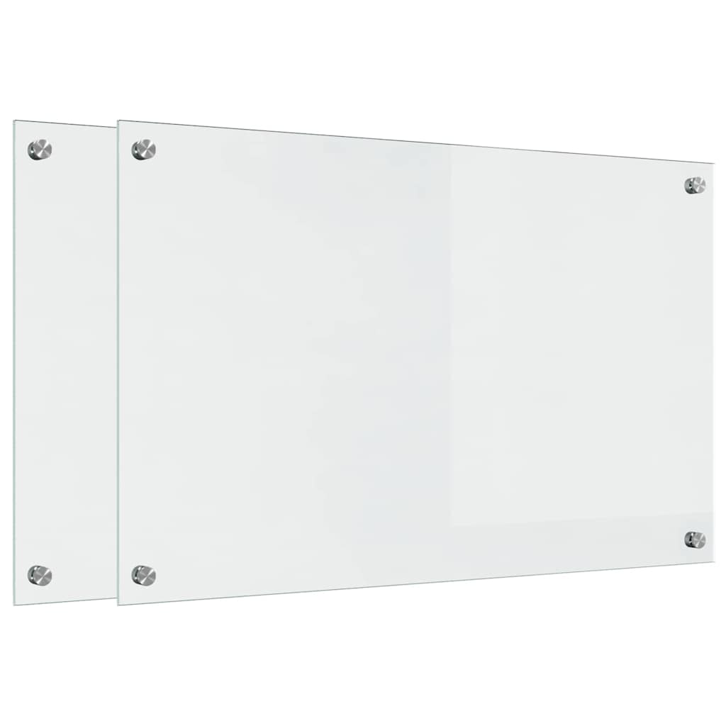 Vidaxl keuken achterwand 2 pcs doorzichtig 80 x 50 cm gehard glas