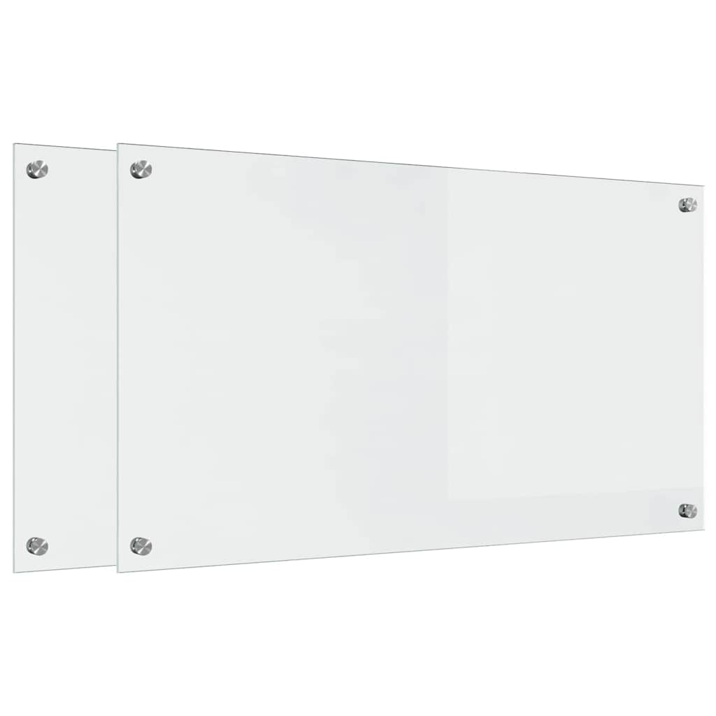 Vidaxl keuken achterwand 2 pcs doorzichtig 90 x 50 cm gehard glas