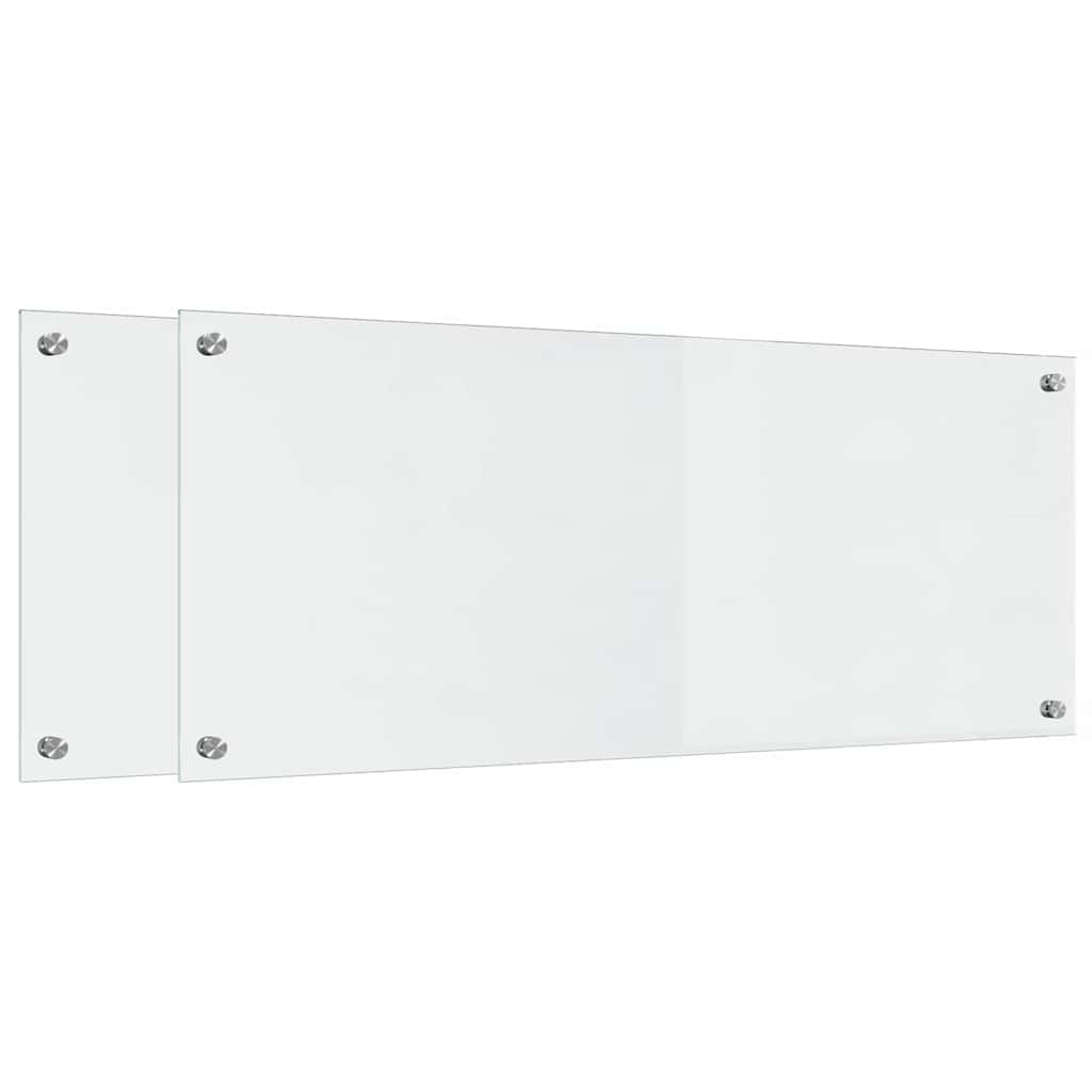Vidaxl keuken achterwand 2 pcs doorzichtig 100 x 40 cm gehard glas