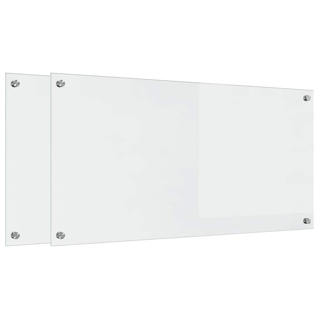 Vidaxl keuken achterwand 2 pcs doorzichtig 100 x 50 cm gehard glas