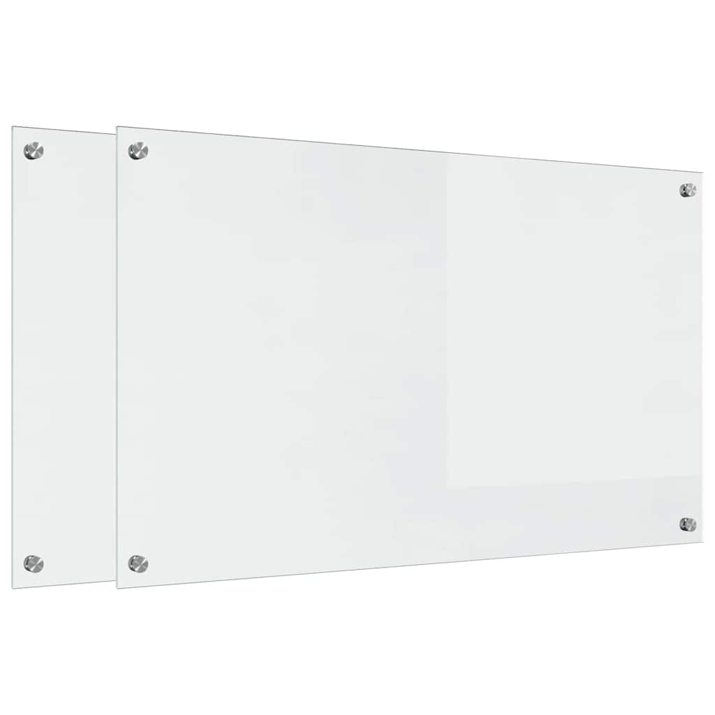 Vidaxl keuken achterwand 2 pcs doorzichtig 100 x 60 cm gehard glas