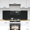 Vidaxl keuken achterwand 2 pcs zwart 70 x 50 cm gehard glas