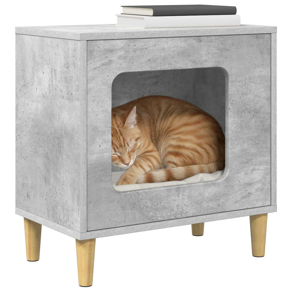 Vidaxl kattenhuis beton 51 x 30 x 52 cm bewerkt hout