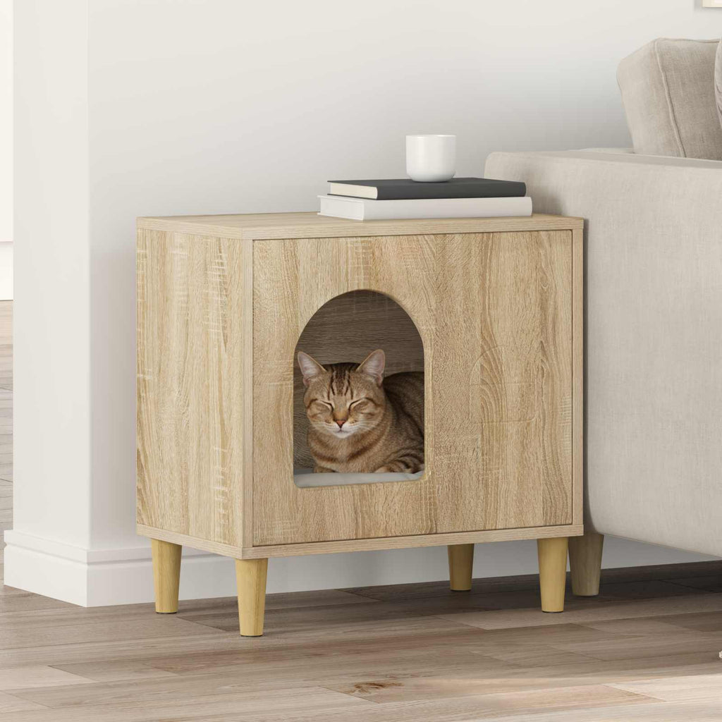 Vidaxl kattenhuis sonoma eiken 51 x 30 x 52 cm bewerkt hout