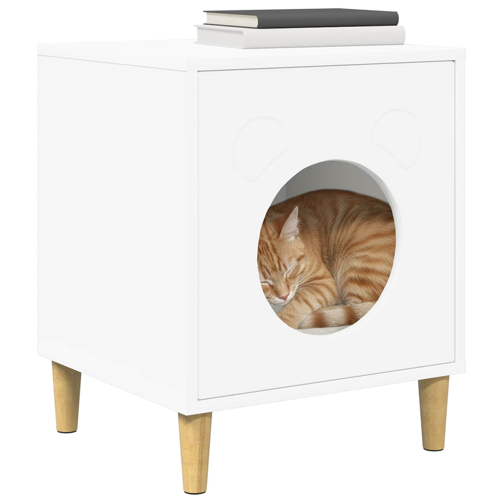 Vidaxl kattenhuis wit 42,5 x 40 x 53 cm bewerkt hout
