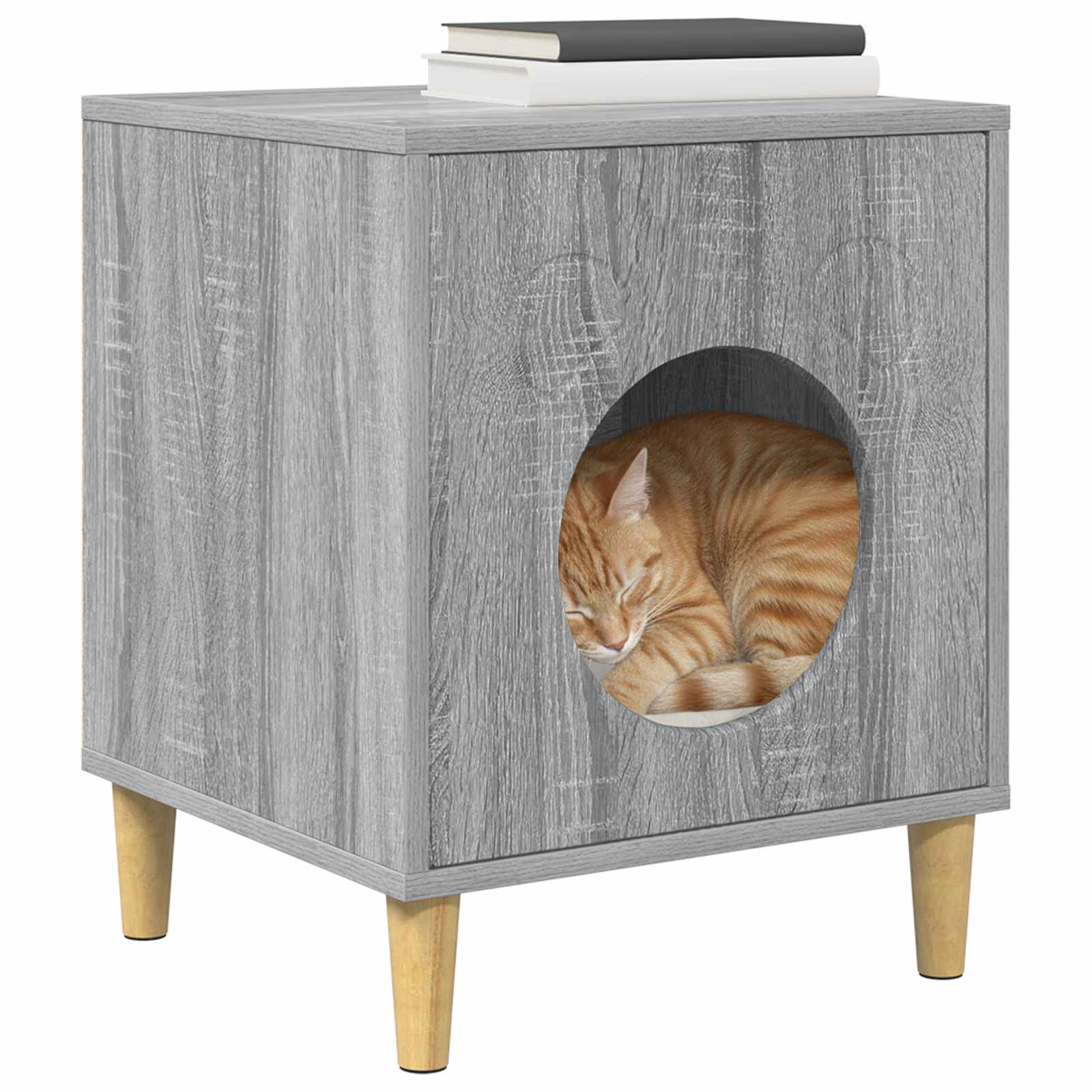 Vidaxl kattenhuis grijs sonoma 42,5 x 40 x 53 cm bewerkt hout