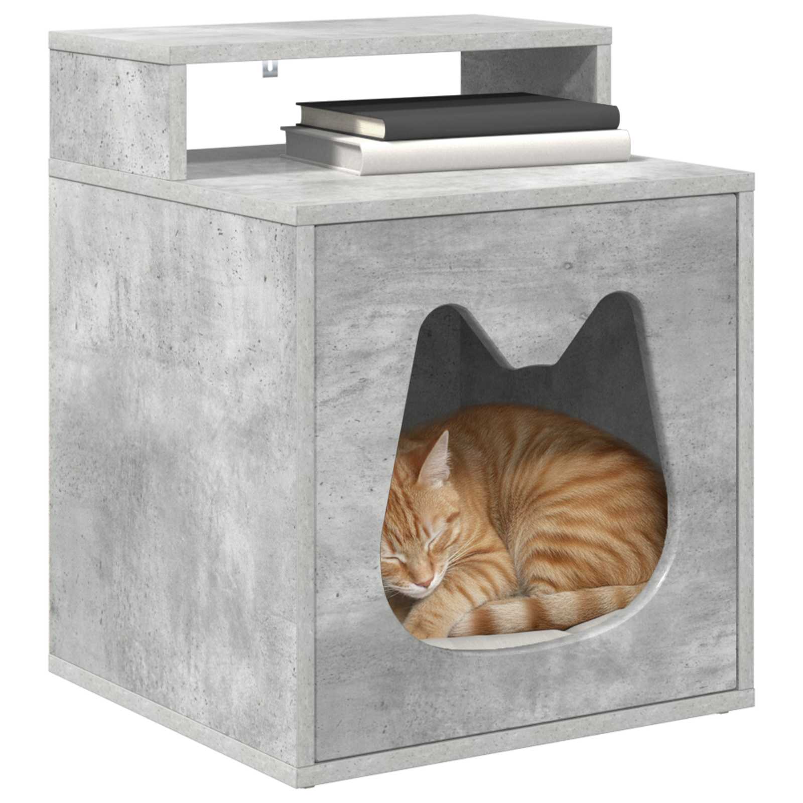 Vidaxl kattenhuis beton 42,5 x 40 x 53,5 cm bewerkt hout