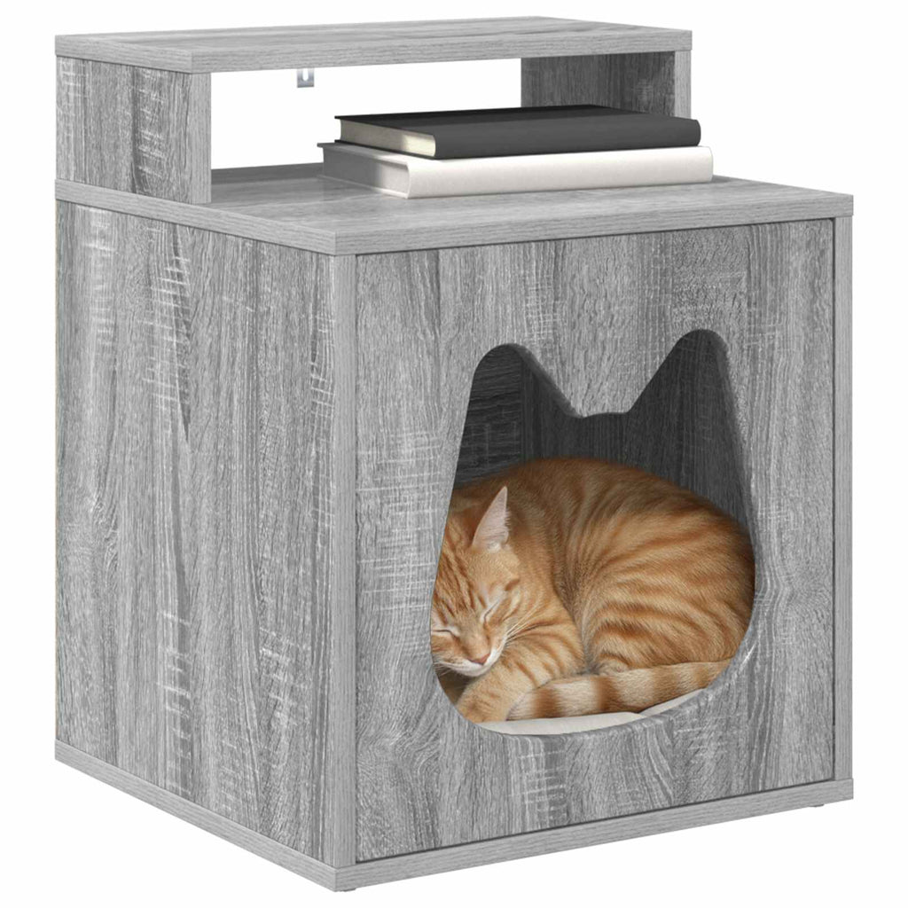 Vidaxl kattenhuis grijs sonoma 42,5 x 40 x 53,5 cm bewerkt hout