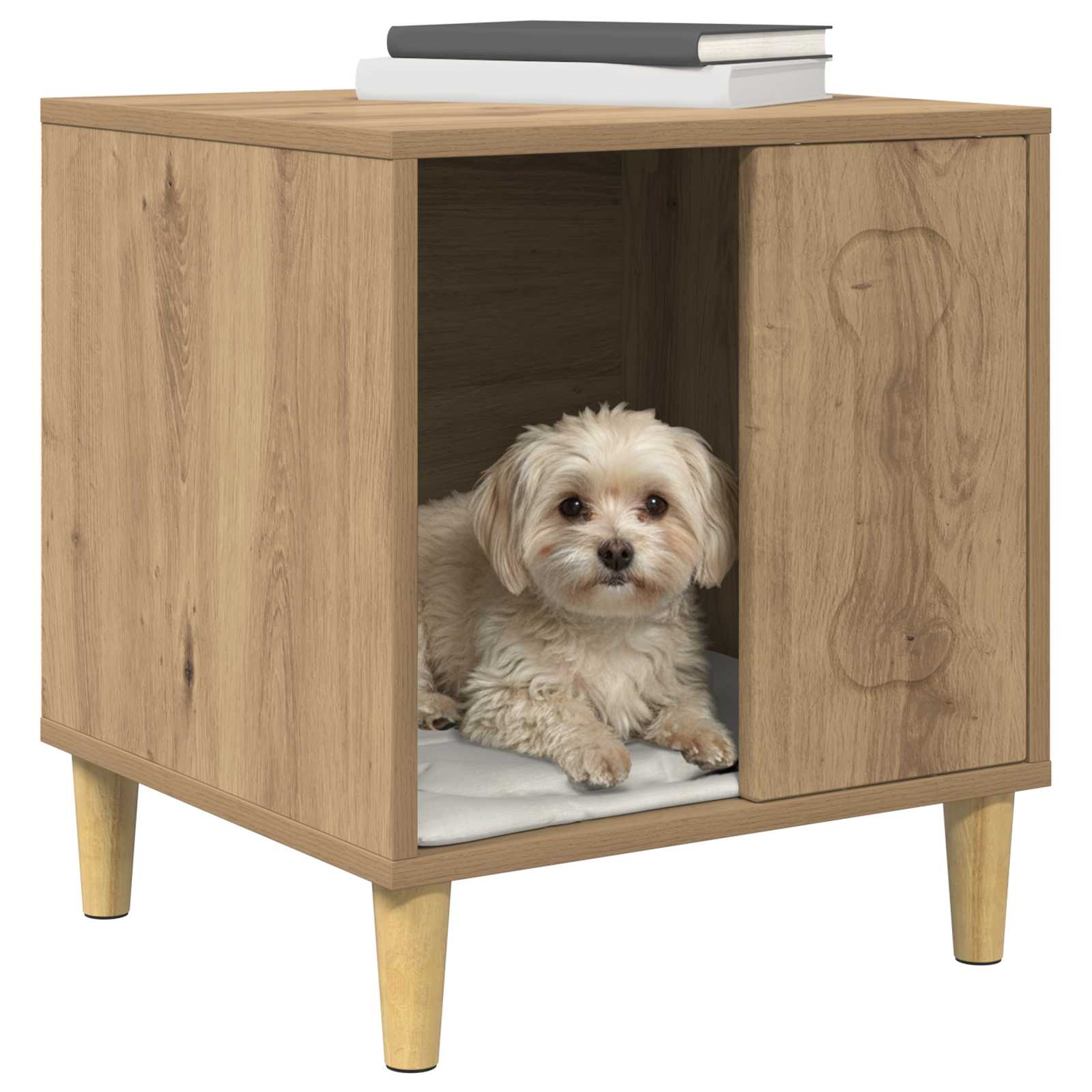 Vidaxl hondenhuis ambachtelijk eiken 44 x 42 x 49 cm bewerkt hout