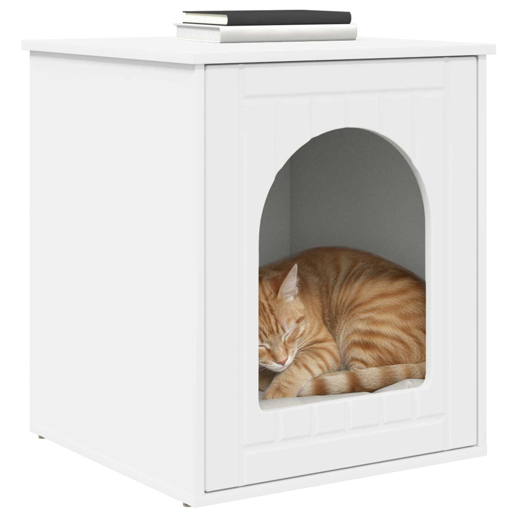 Vidaxl kattenhuis wit 53 x 52 x 62 cm bewerkt hout