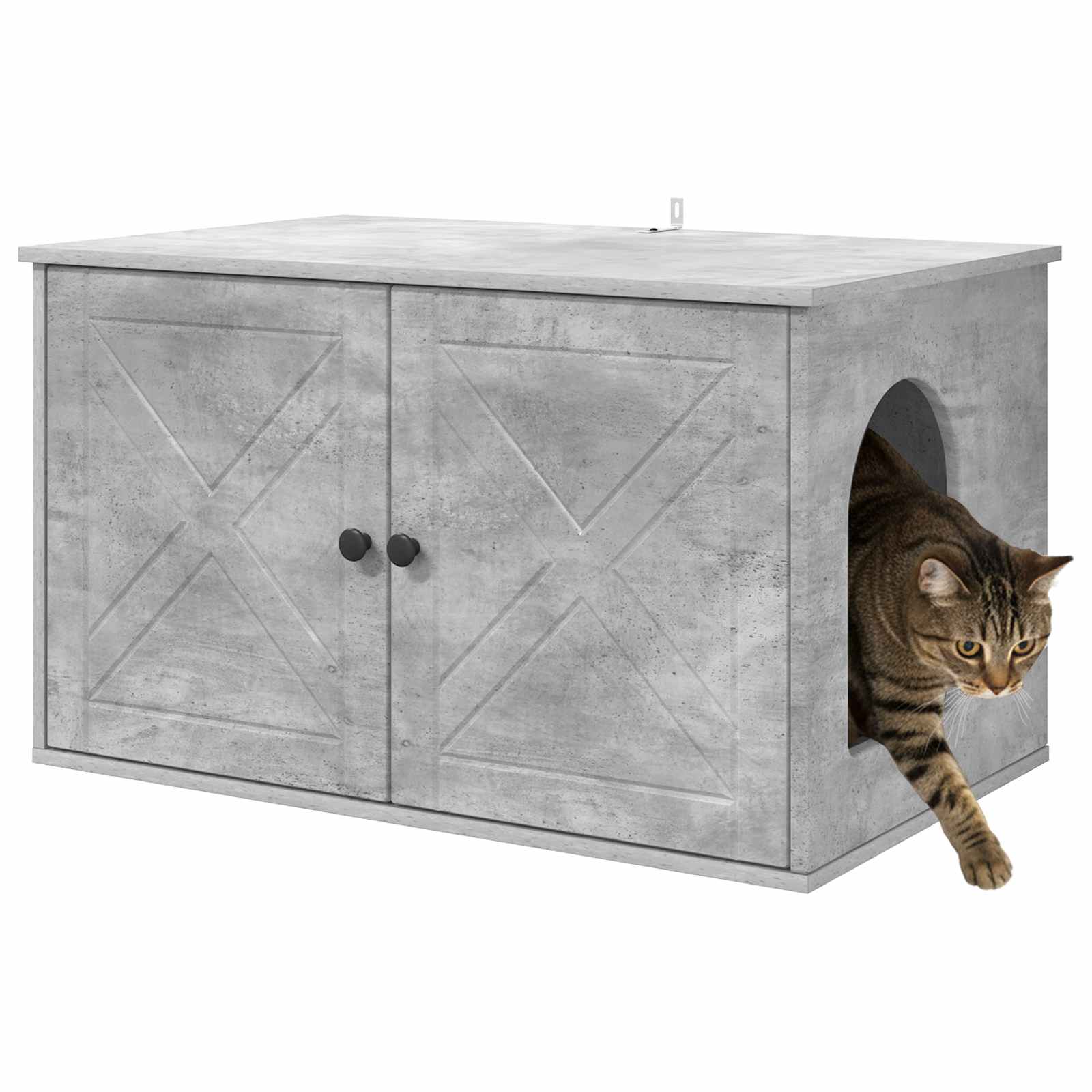 Vidaxl kattenhuis beton 85 x 55 x 50 cm bewerkt hout