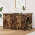 Vidaxl kattenhuis gerookt eiken 85 x 55 x 50 cm bewerkt hout