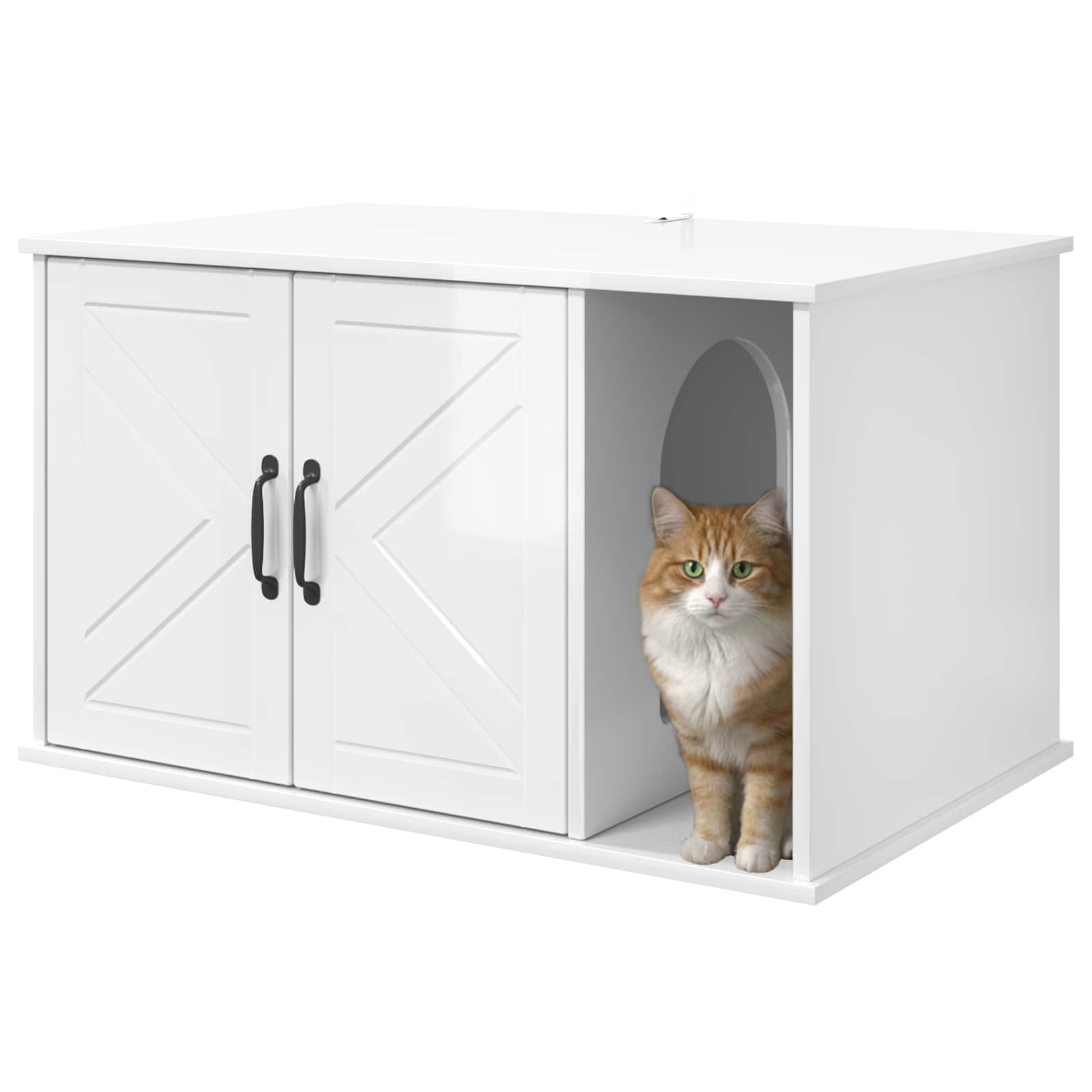 Vidaxl kattenhuis glanzend wit 85 x 55 x 50 cm bewerkt hout