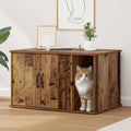 Vidaxl kattenhuis oudhout 85 x 55 x 50 cm bewerkt hout