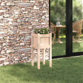 Vidaxl tuin bloempot natuur 31 x 31 x 70 cm massief grenenhout