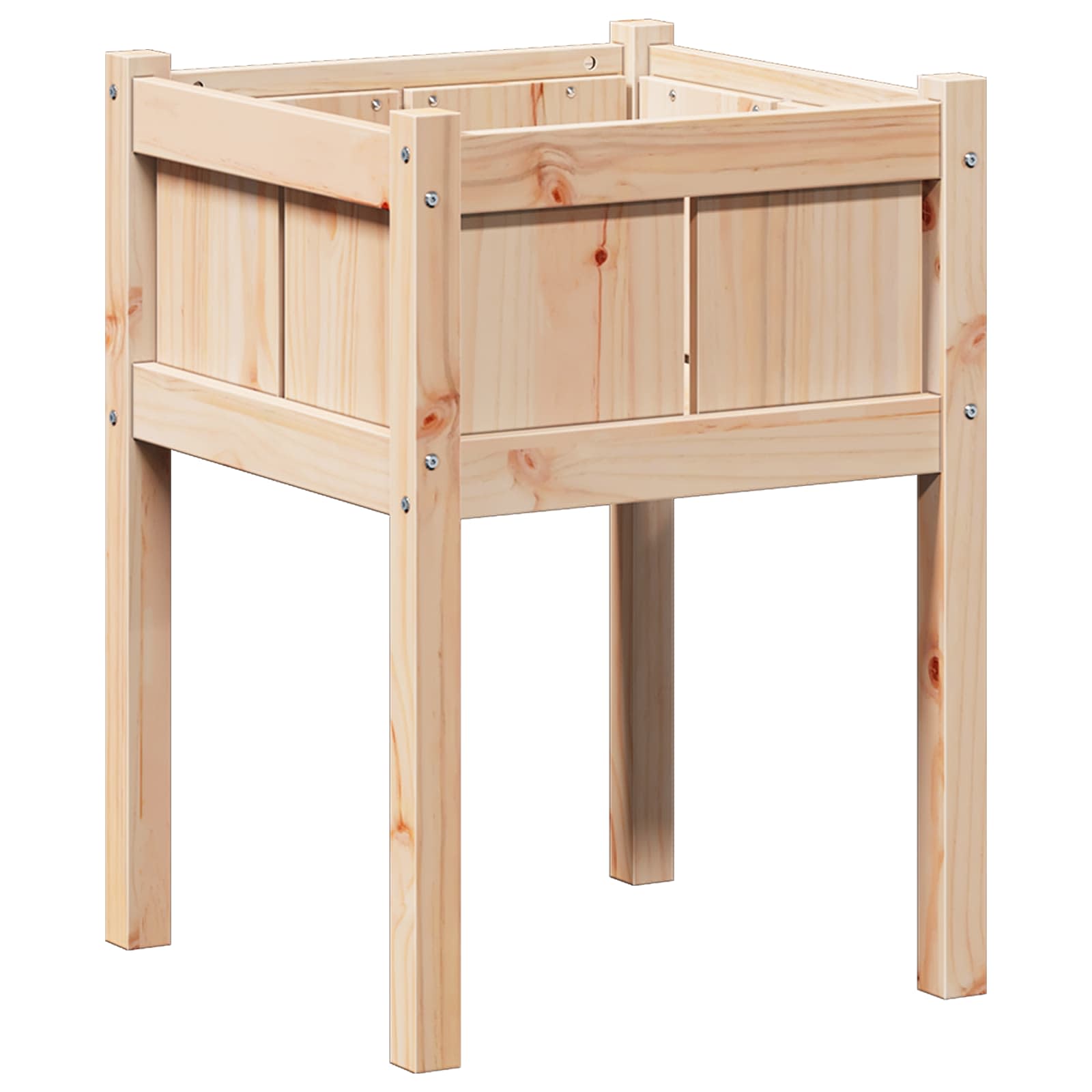 Vidaxl tuin bloempot natuur 50 x 50 x 70 cm massief grenenhout