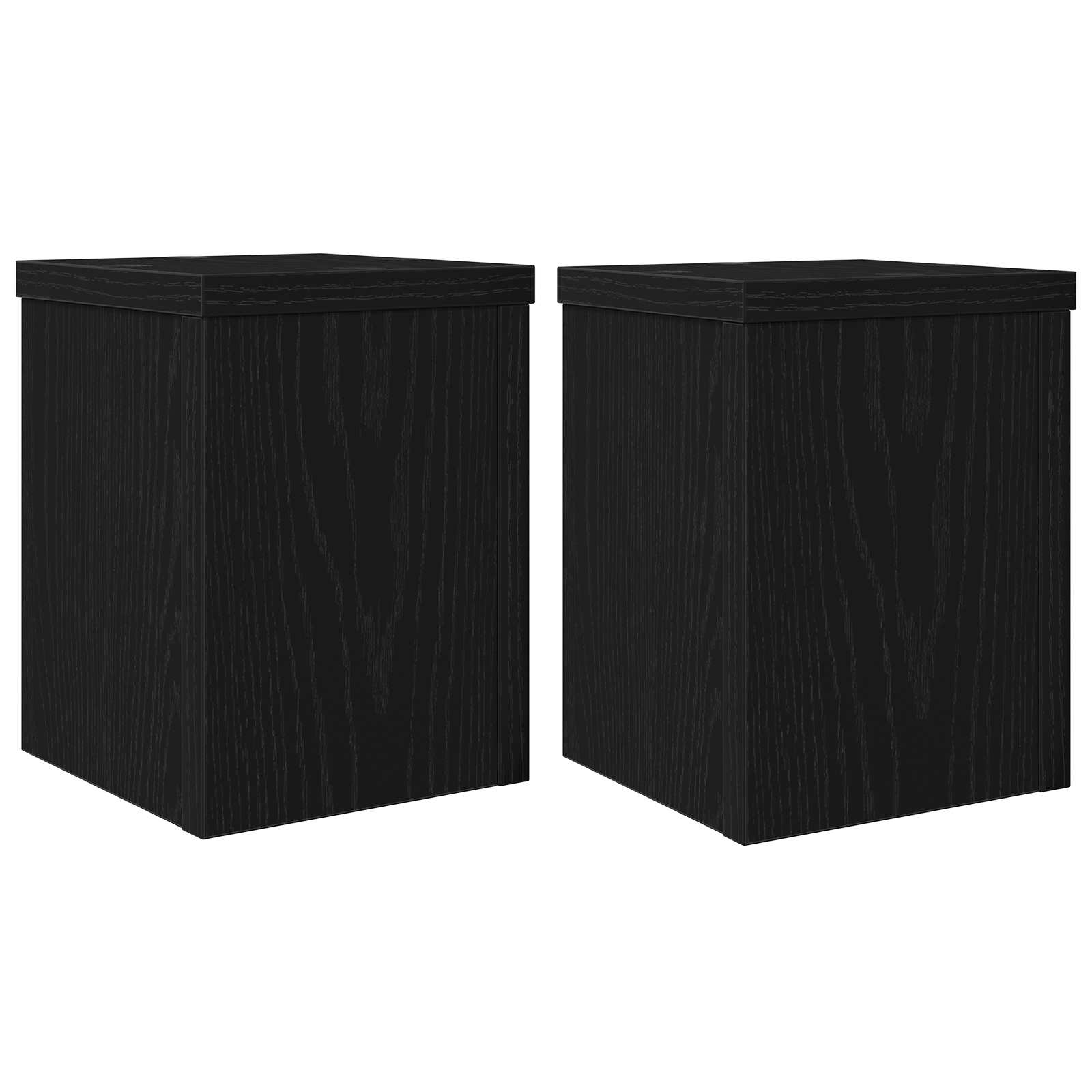 Vidaxl plantenstandaard 2 pcs zwart eiken 15 x 15 x 20 cm bewerkt hout