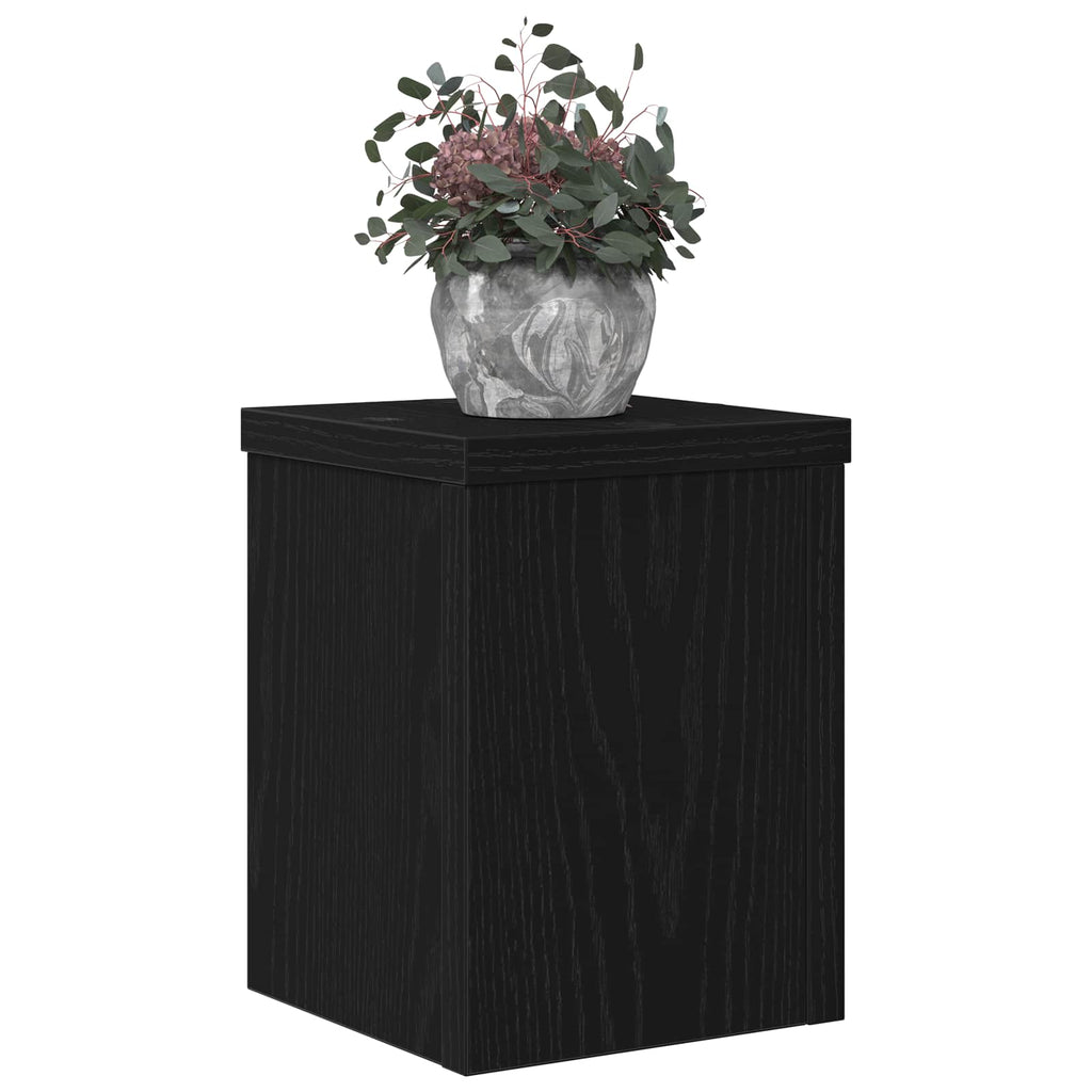 Vidaxl plantenstandaard 2 pcs zwart eiken 15 x 15 x 20 cm bewerkt hout