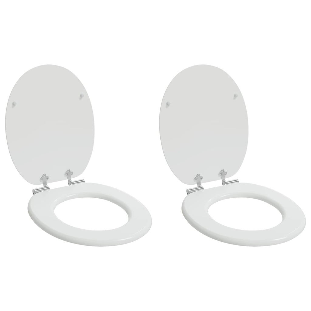 Vidaxl zachte sluit toiletbril 2 pcs wit 44 x 38 cm mdf-plaat