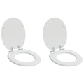 Vidaxl zachte sluit toiletbril 2 pcs wit 44 x 38 cm mdf-plaat