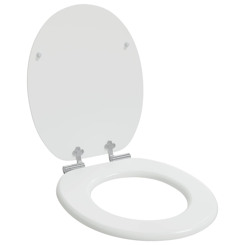 Vidaxl zachte sluit toiletbril 2 pcs wit 44 x 38 cm mdf-plaat