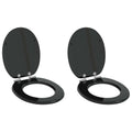 Vidaxl zachte sluit toiletbril 2 pcs zwart 44 x 38 cm mdf-plaat