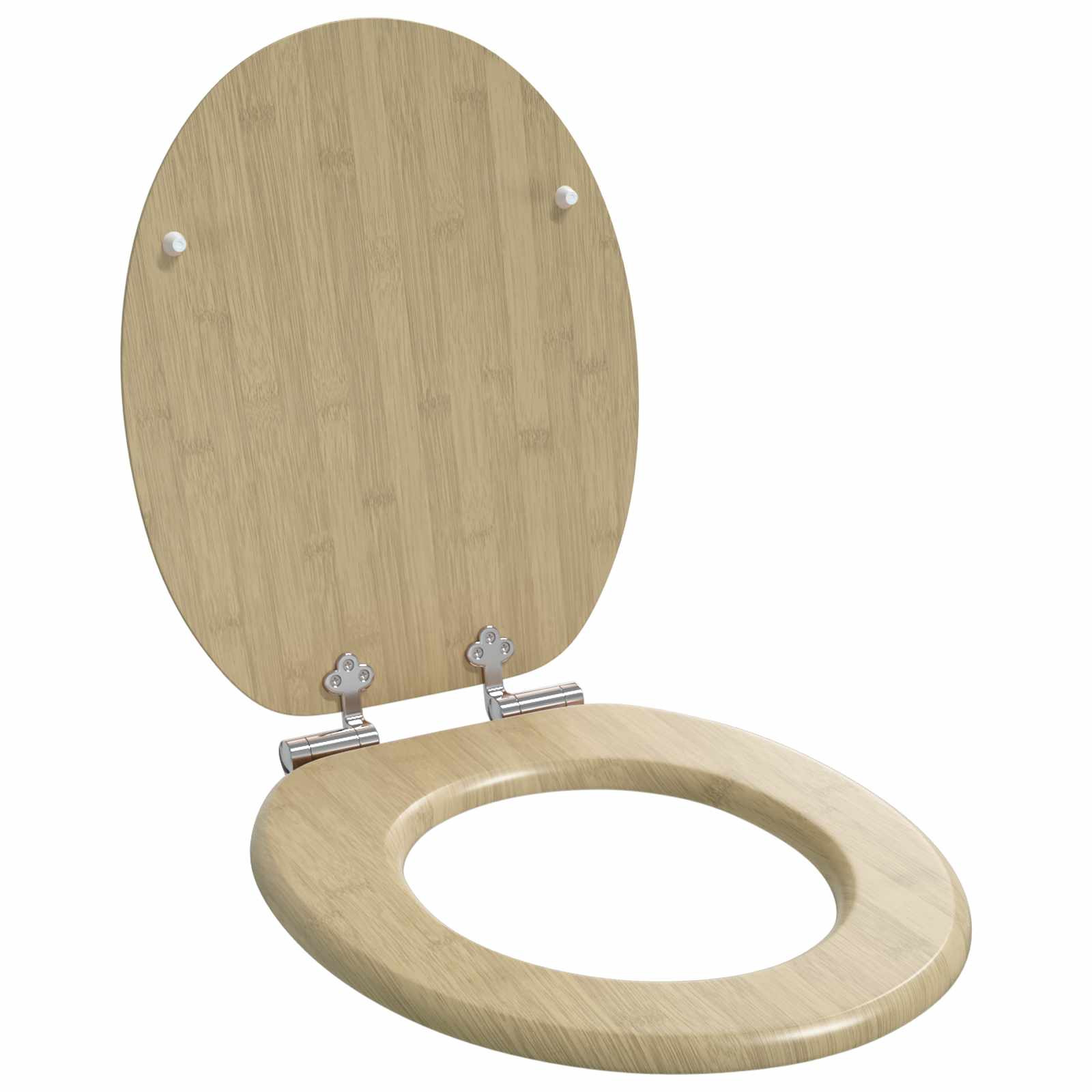 Vidaxl zachte sluit toiletbril 2 pcs lichte bamboekleur 44 x 38 cm