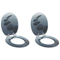 Vidaxl zachte sluit toiletbril 2 pcs grijs 44 x 38 cm mdf-plaat
