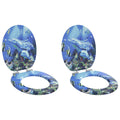 Vidaxl zachte sluit toiletbril 2 pcs blauw 44 x 38 cm mdf-plaat