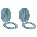 Vidaxl zachte sluit toiletbril 2 pcs blauw 44 x 38 cm mdf-plaat