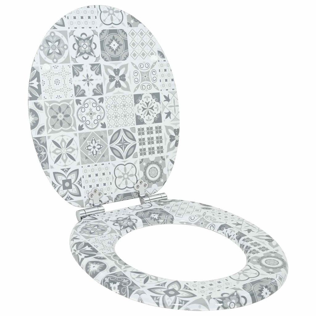 Vidaxl zachte sluit toiletbril 2 pcs blauw en wit porselein 44 x 38 cm