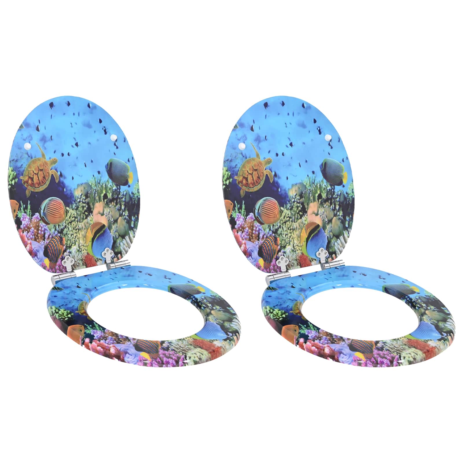 Vidaxl zachte sluit toiletbril 2 pcs diep zee blauw 44 x 38 cm