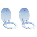 Vidaxl zachte sluit toiletbril 2 pcs blauw 44 x 38 cm mdf-plaat